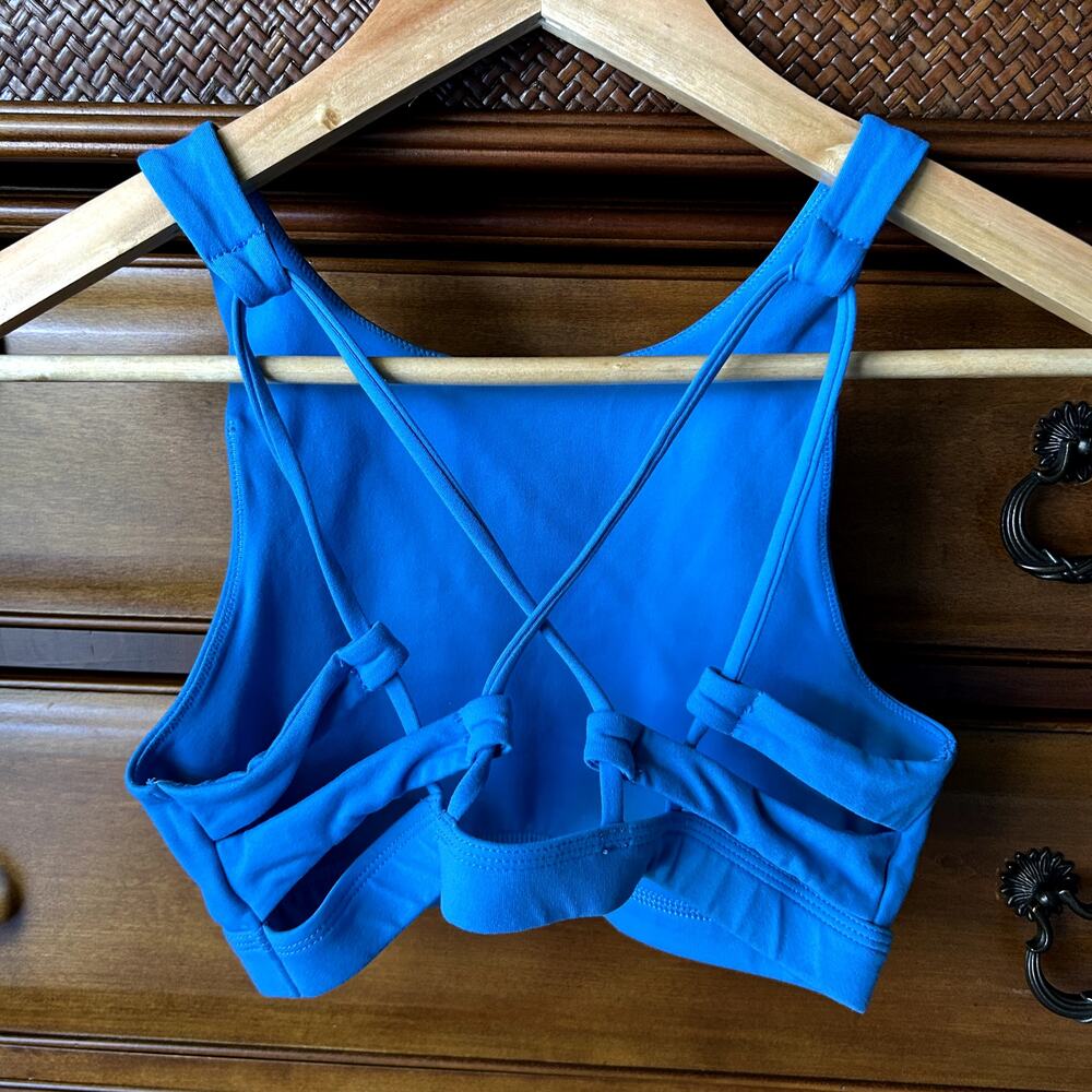 Aerie Women´s Athletic Chill Play Move Blue Fear Less Sport Bra Size S - Picture 4 of 8